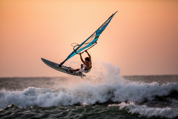 A big wave at dawn