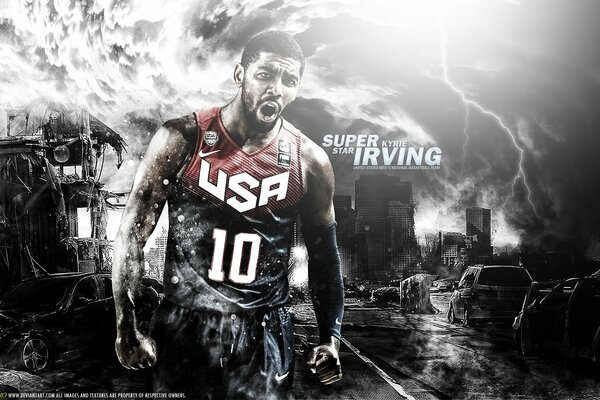 Ein Bildschirmschoner von Kyra Irving. Basketballer aus den USA