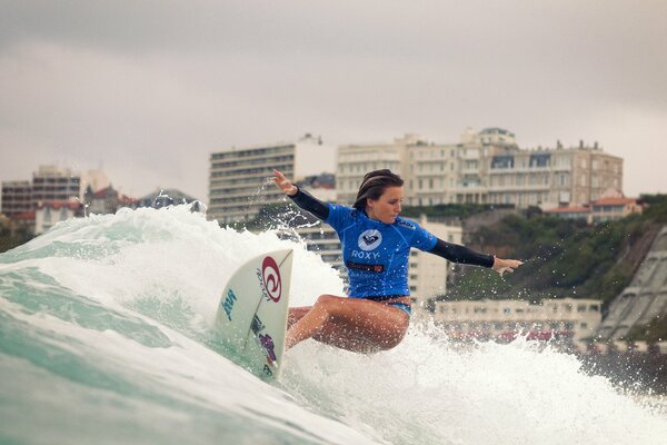 Alana Blanchard on the wave of the sea