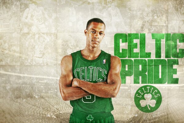 Rajon Rondo of the NBA represents the Celtics