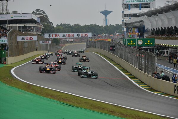 Start of the Formula 1 race in Brazil