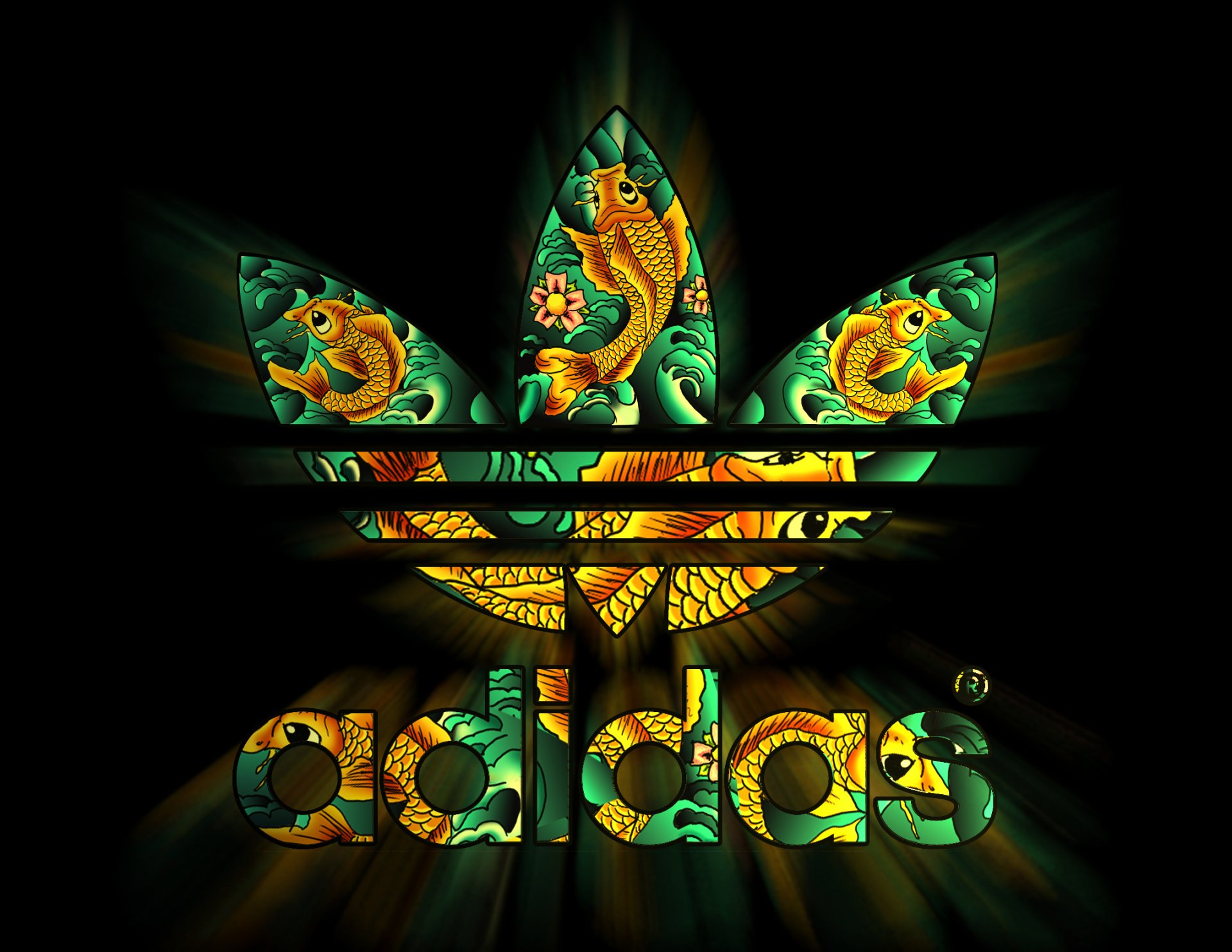 adidas emblemat tapety logo adidas kolaż rybka