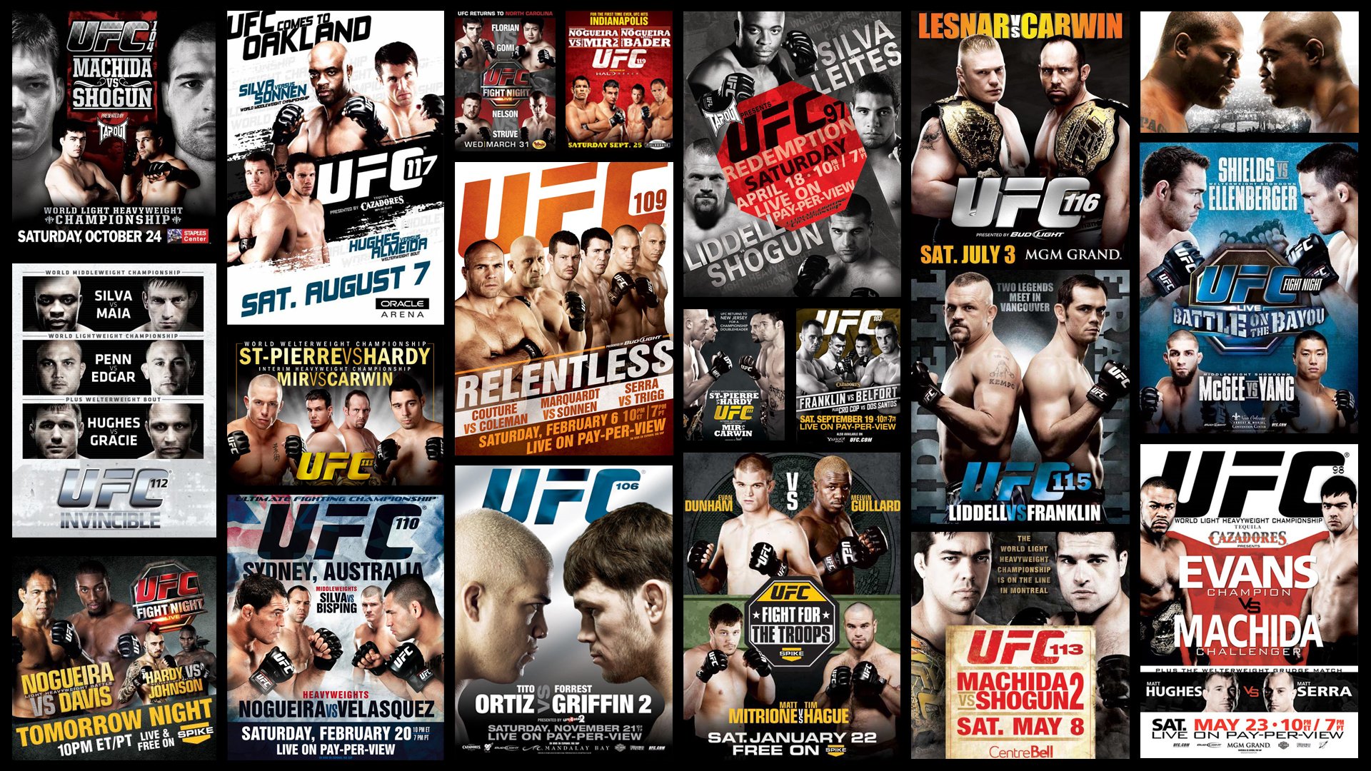 ufc combattants affiches arts martiaux mixtes collage