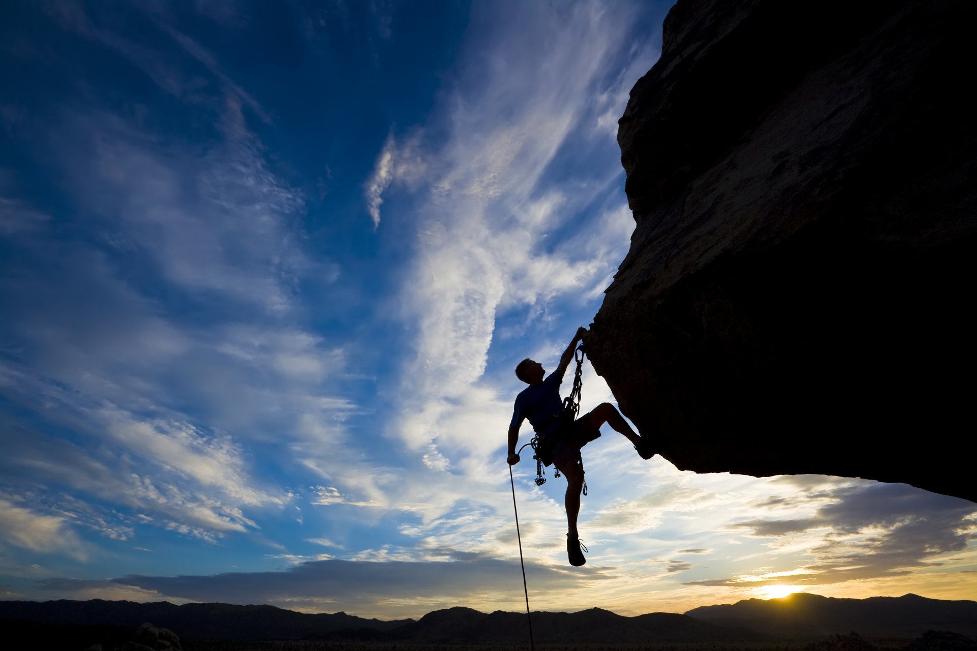 deportes extremo escalada puesta de sol cielo hombre