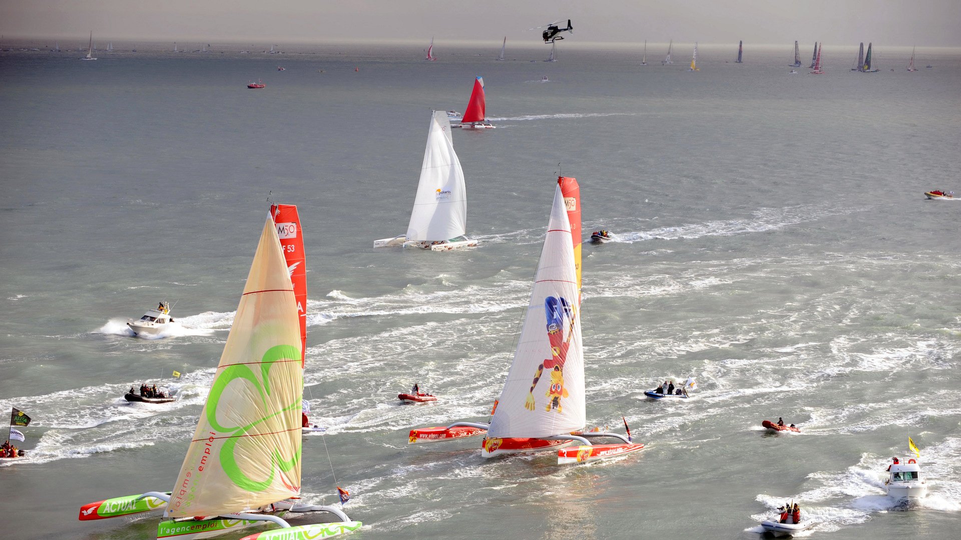 himmel meer regatta rennen yacht trimaran boot boot hubschrauber segel