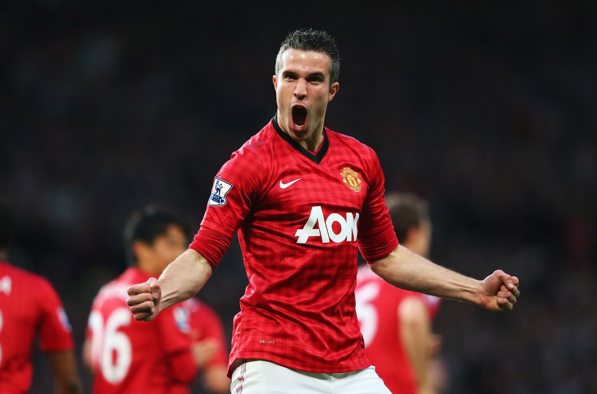 robin van persie manchester united old trafford gol piłkarz sport piłka nożna fotball