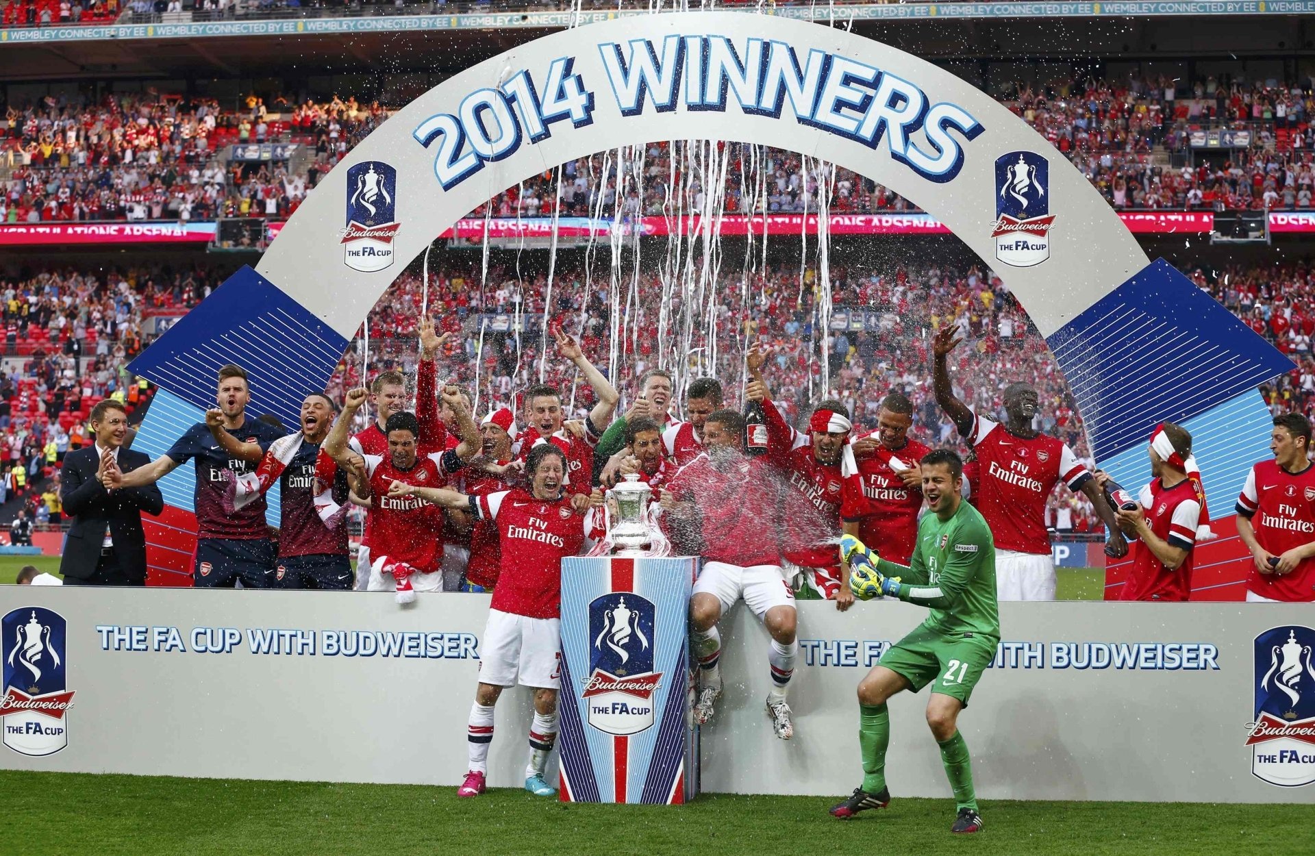 arsenal club de football gunners fa cup victoire tribunes fond