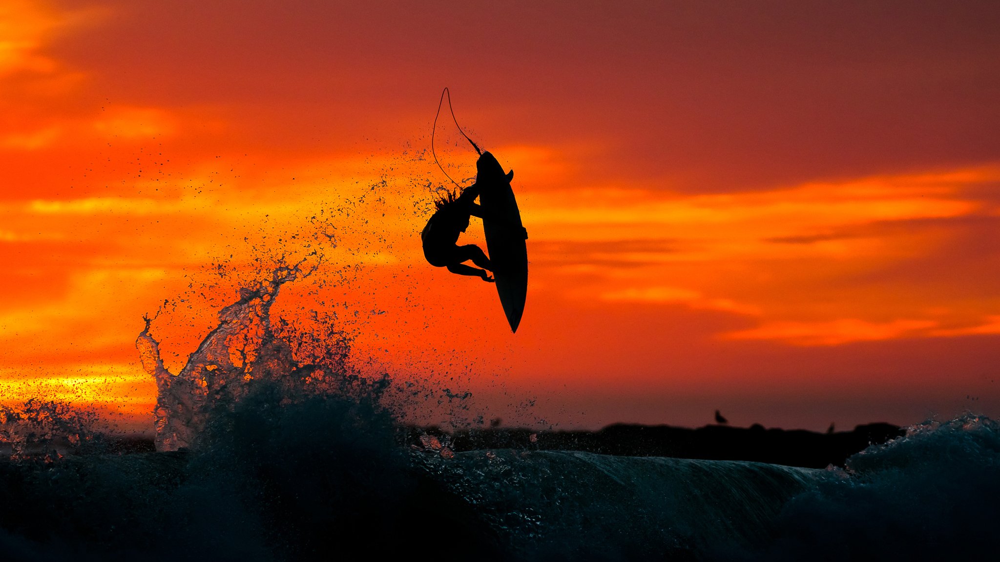 surf eau mer aller coucher de soleil