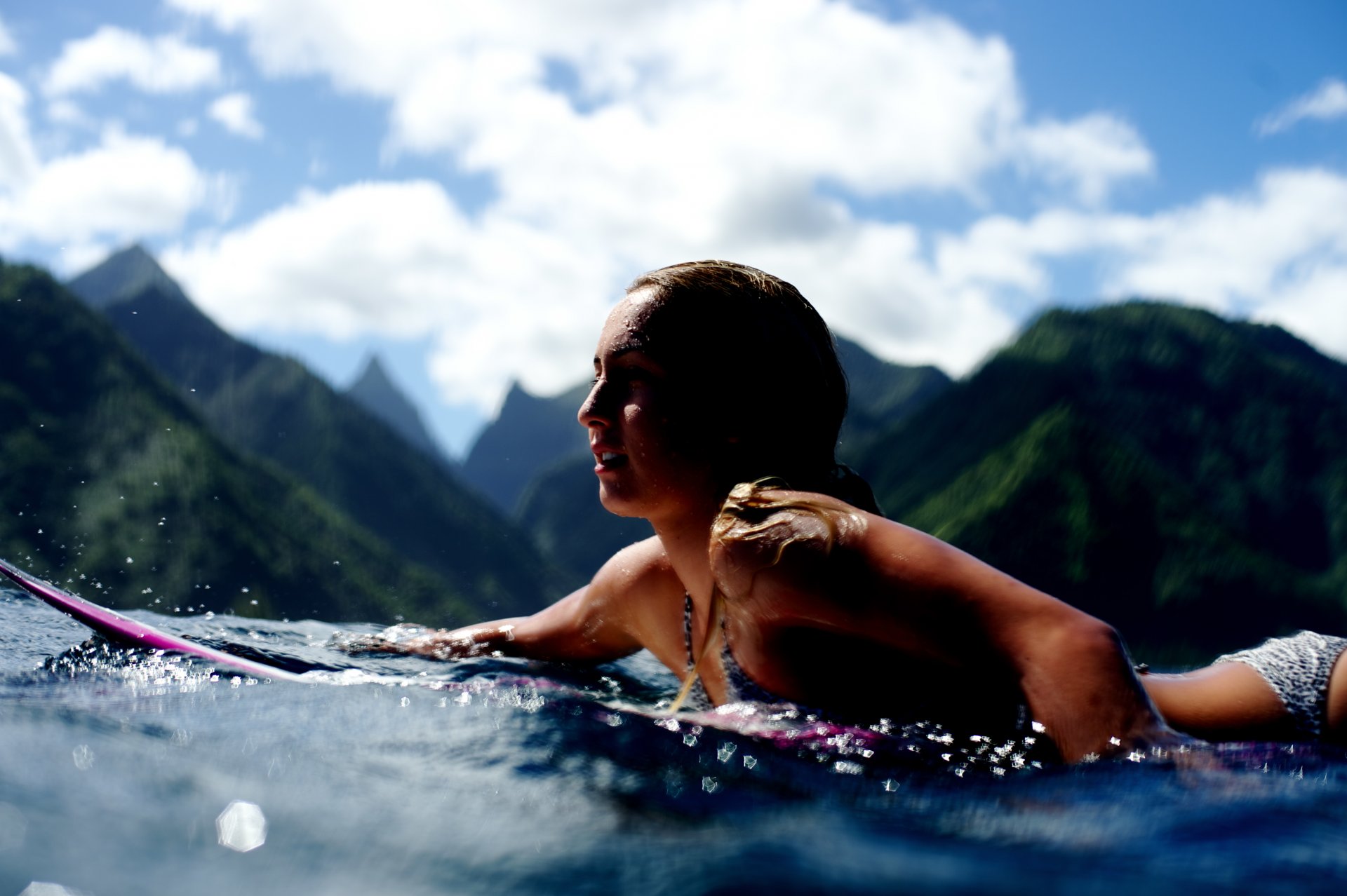 ports surfing girl ocean