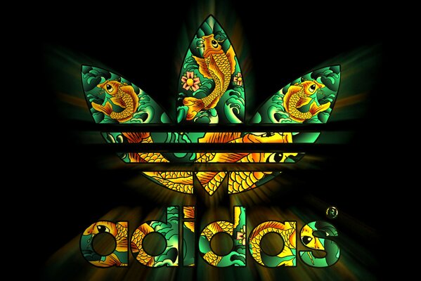 Logo Adidas ze złotą rybką