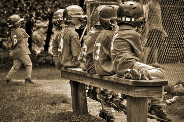 Squadra di ragazzi nel baseball