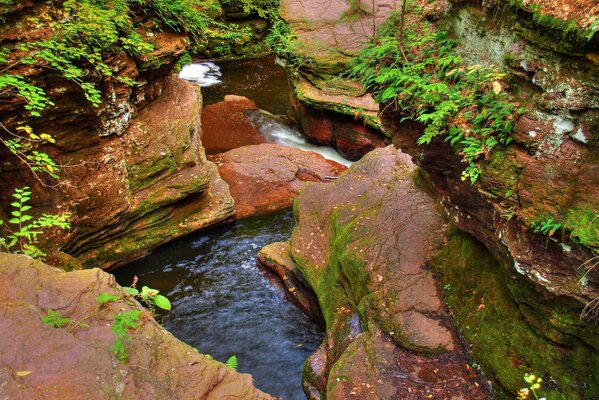 Ein Fluss in den Felsen. Die Natur. Landschaft