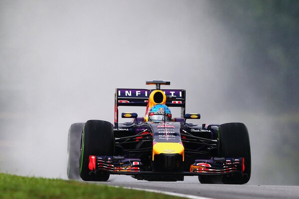 Sebastian Vettel in a Formula 1 car