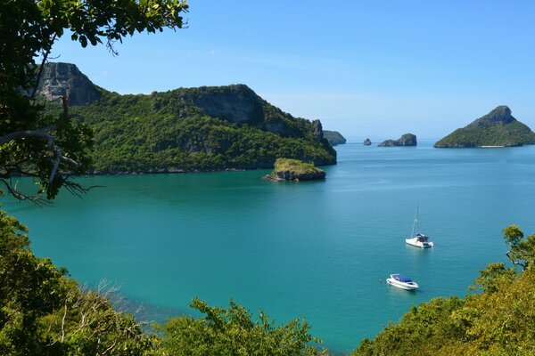 Thailand mountains with sea and mountains and ocean