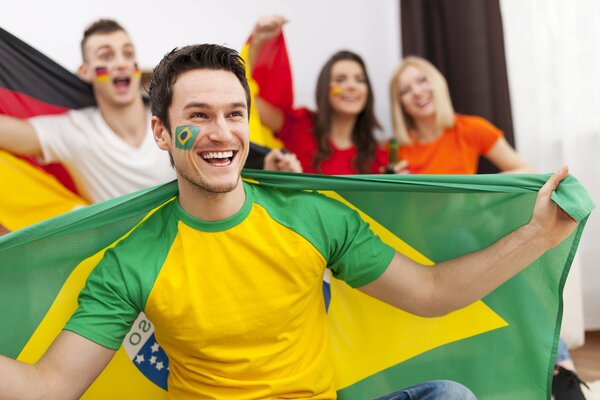 Fußballfan für Brasilien