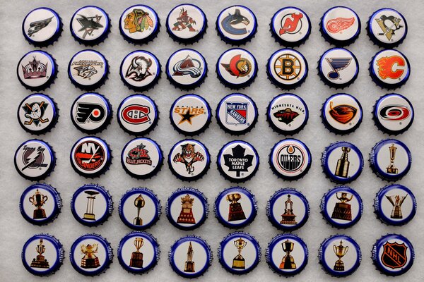 Collection de couvertures de hockey de la LNH sur fond clair