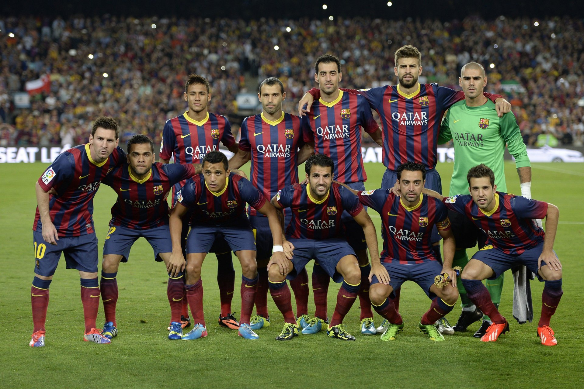 barcelona fútbol club barcelona alineación víctor valdés víctor valdés daniel alves gerard piqué gerard piqué jordi alba alba xavi andrés iniesta andrés iniesta javier mascherano sergio busquets sergio busqu