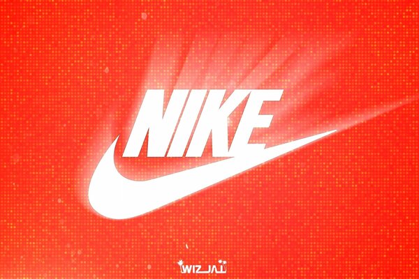 Weiß auf rot Nike Logo