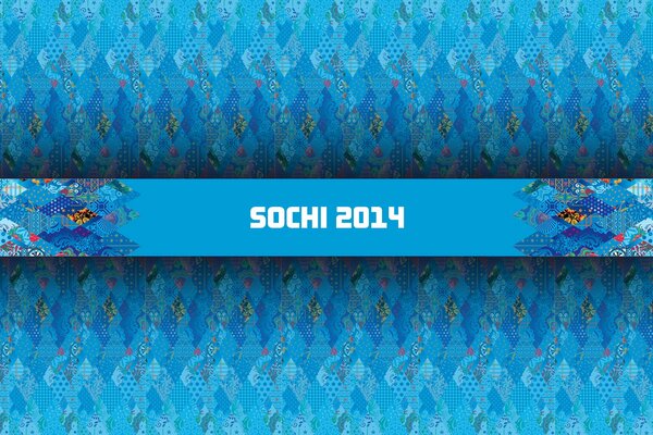 Emblem der Olympischen Spiele in Sotschi 2014, blaue Farbe