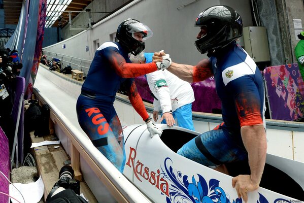 Our team at the bobsleigh tournament