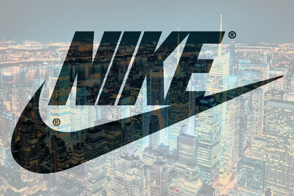 Nike-Bildschirmschoner vor dem Hintergrund von New York