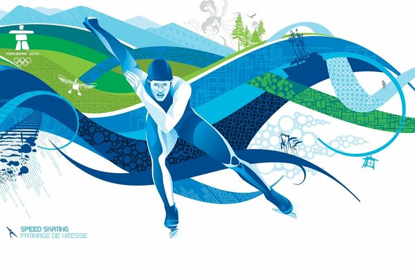 Olympische Spiele Poster auf Eislaufen