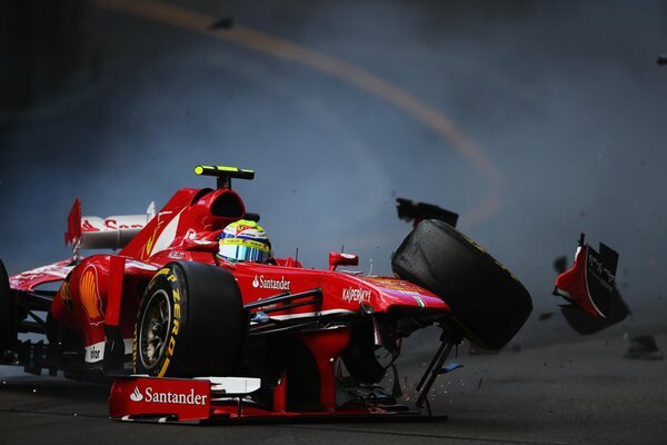 Accident on the track during the race