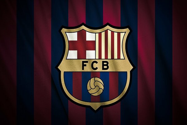 Emblema del FC Barcelona sobre fondo azulgrana