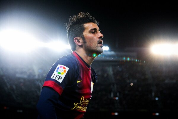 Fußballspieler david villa Team Barcelona