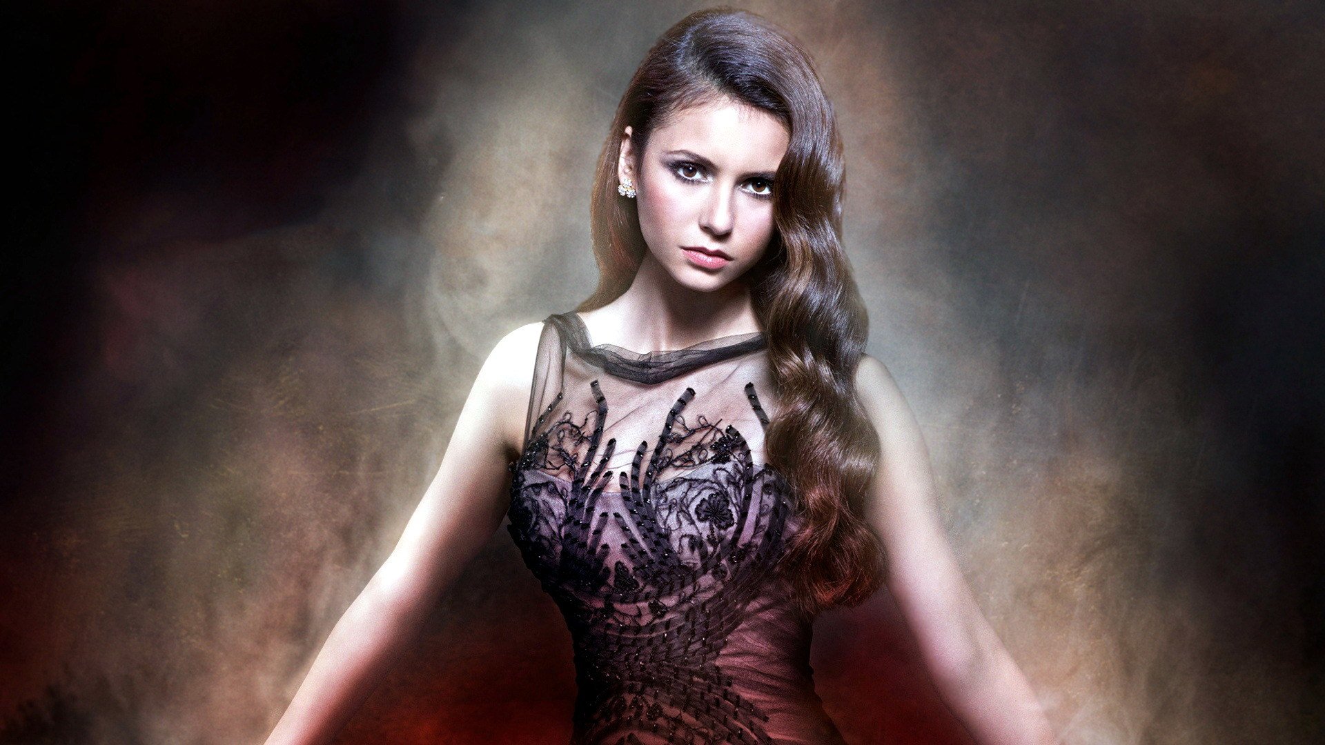 nina dobrev the vampire diaries attrice ragazza bruna serie tv elena gilbert