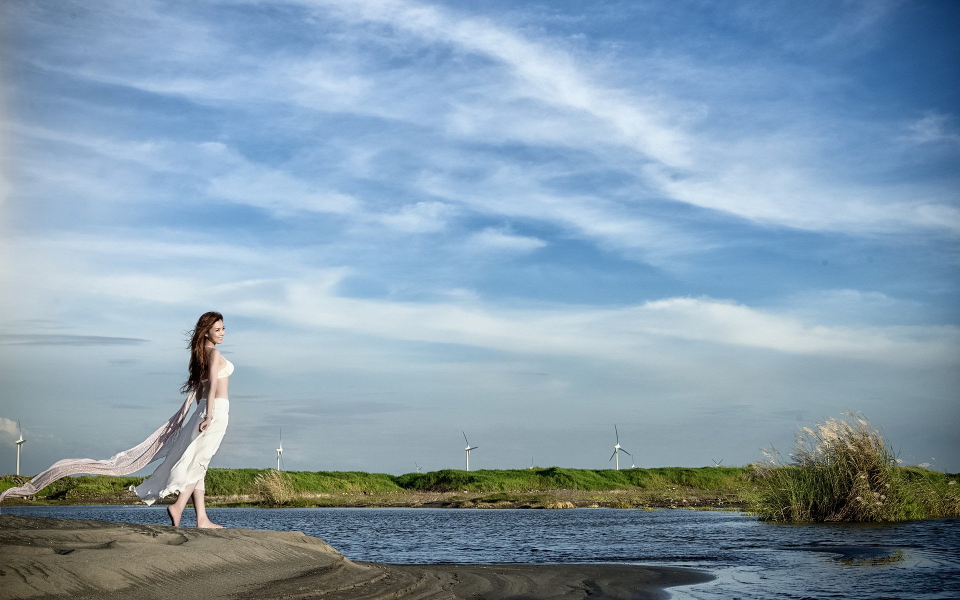 mädchen asiatisch sommer meer