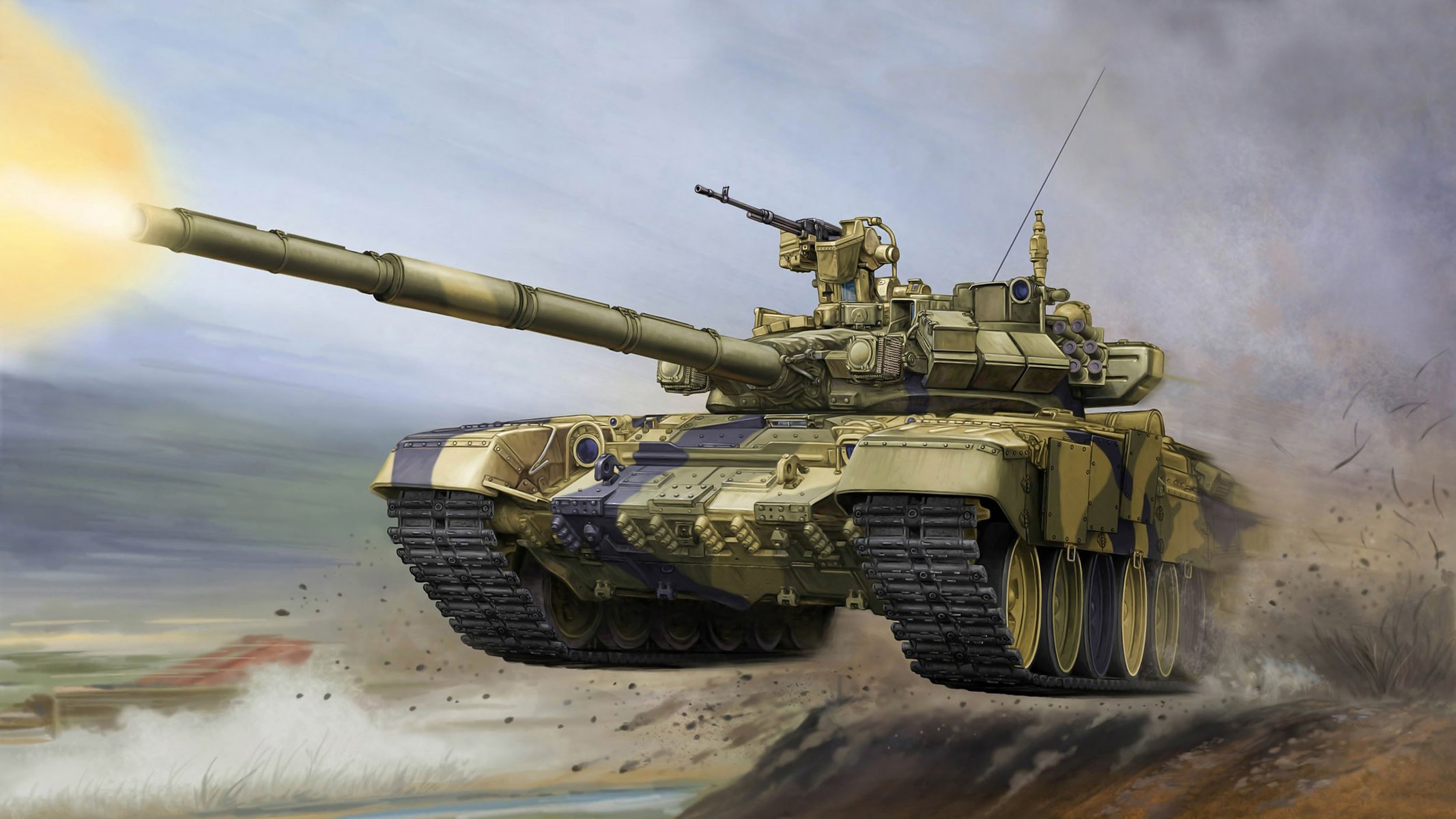 t-90 russe combat principal char art