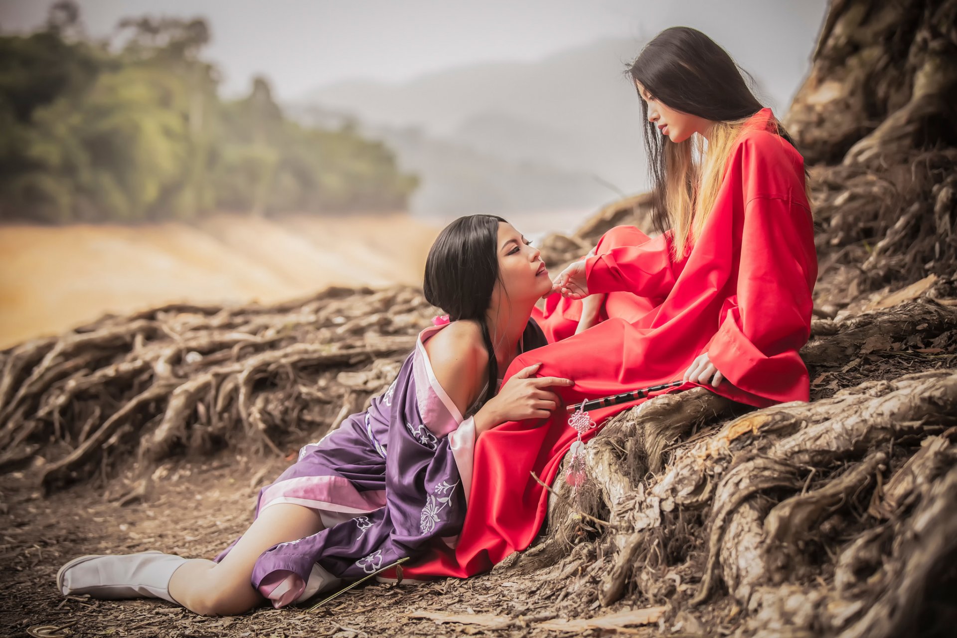 stile orientale ragazze est ragazze kimono est