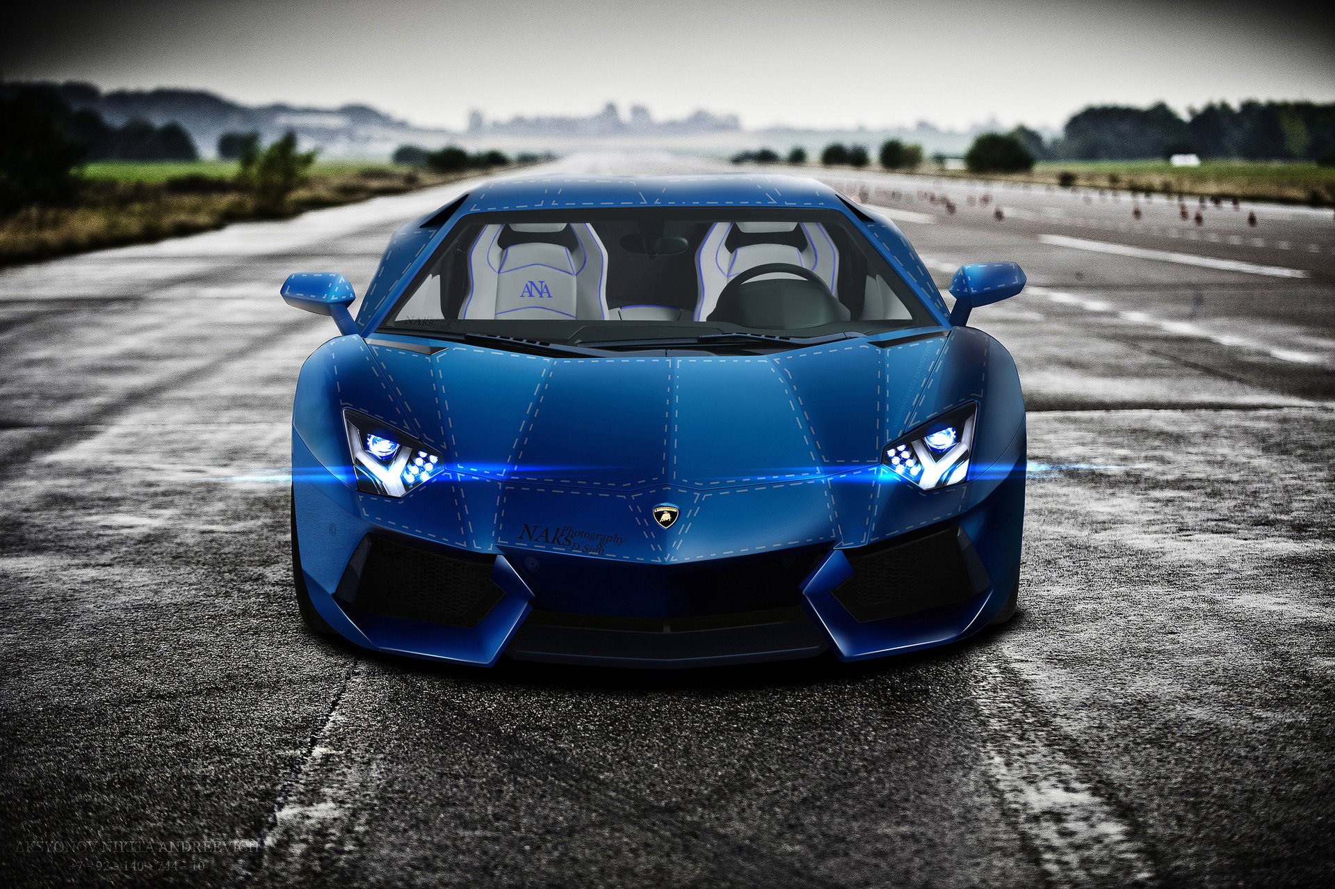 lamborghini aventador front aksyonov nikita andreevich blue azul lb834 lp700-4