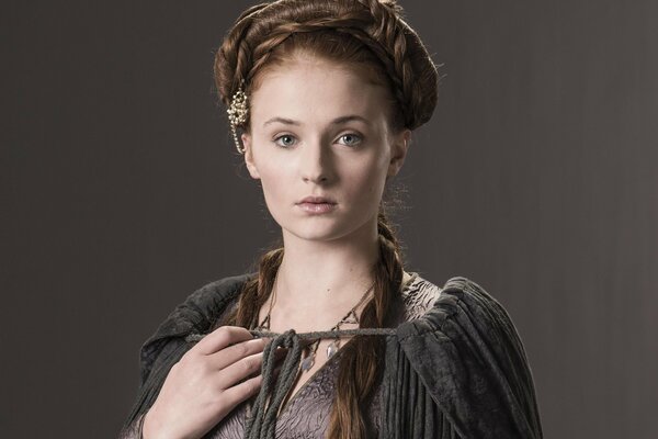 Sophie Turner como Sansa Stark en juego de Tronos