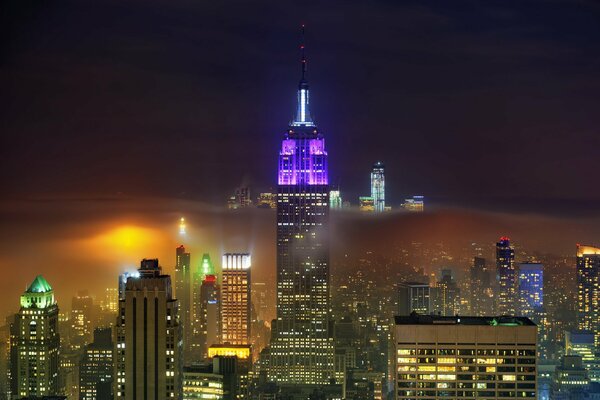 Luci notturne di New York dall alto