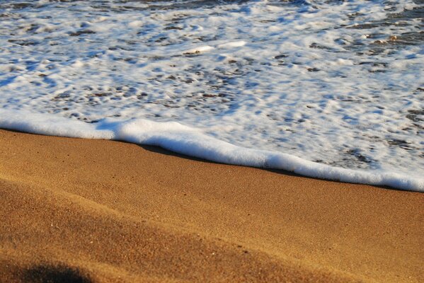 Sea foam on the beach