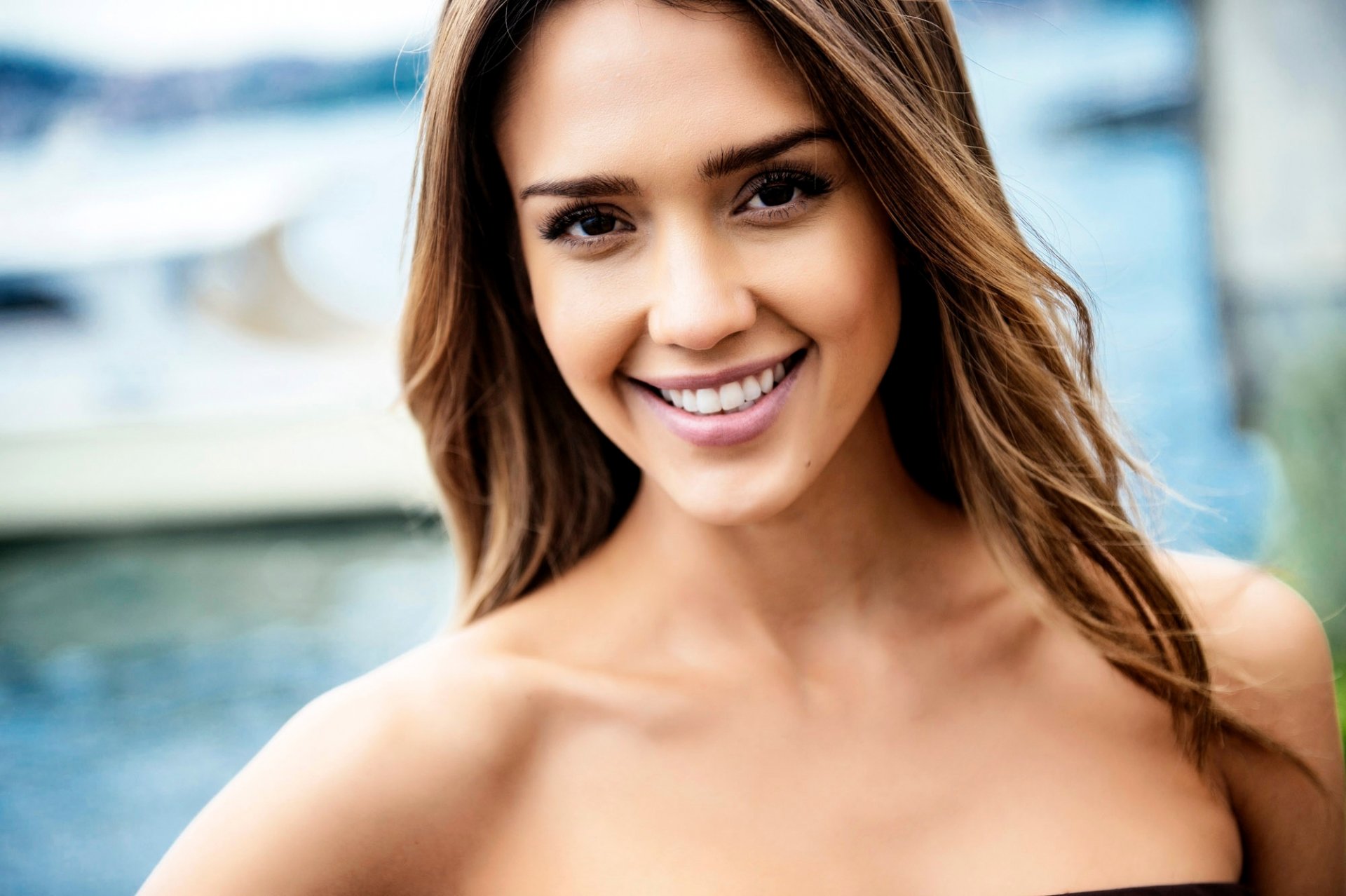 jessica alba actress brown hair girl face smile