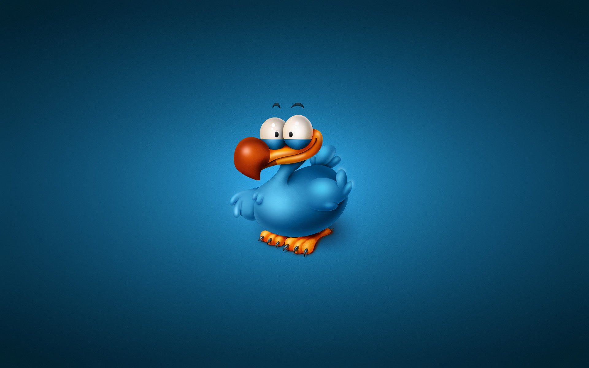 tito dodo minimalism bird blue background