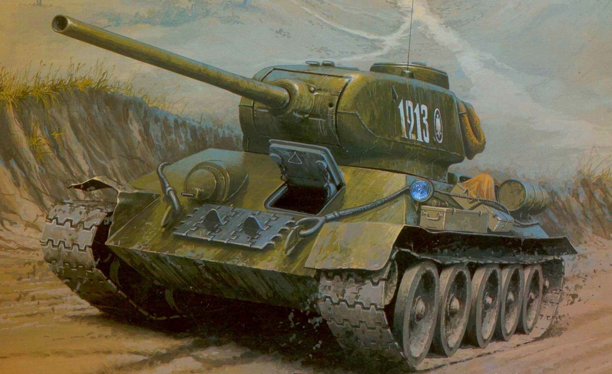 art średnia droga t-34-85 czołg