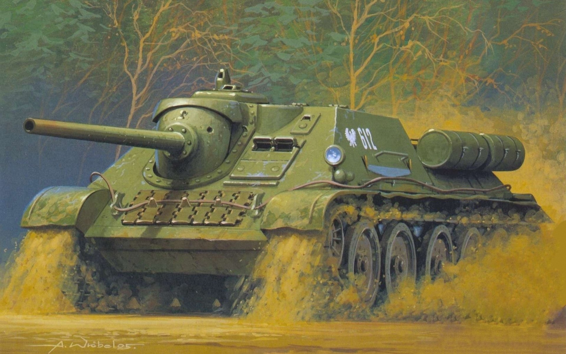 su-85 sowjetisch masse mittel zeichnung durch kunst