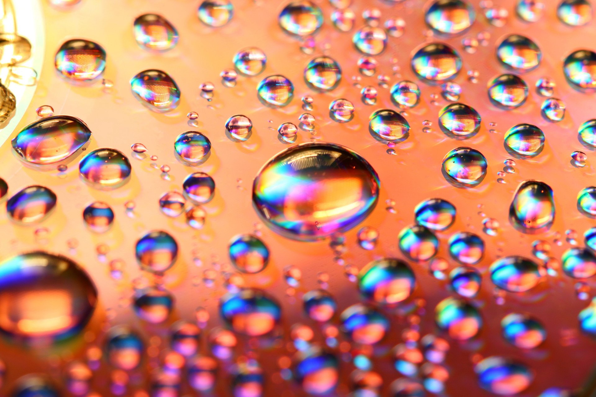 abstract refraction water drops surface