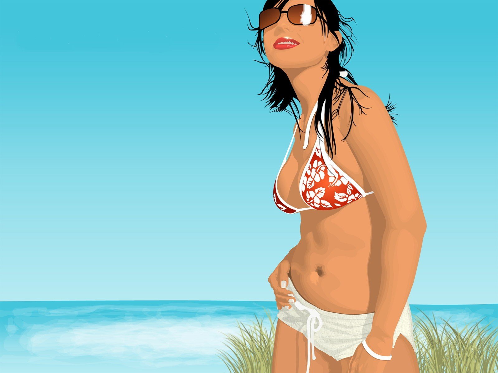 girl vector swimsuit