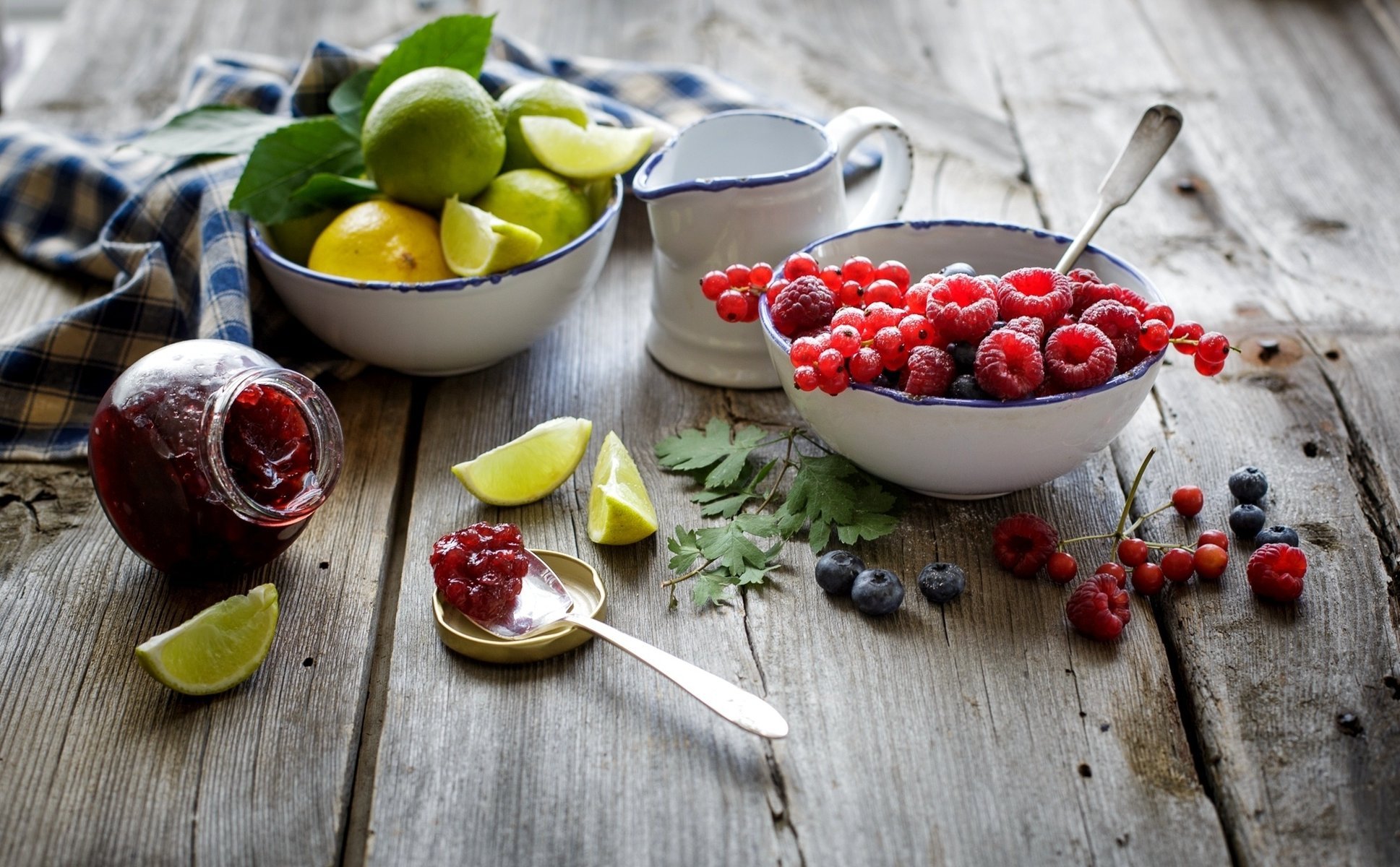 raspberry lemon lime berries red blueberries currant