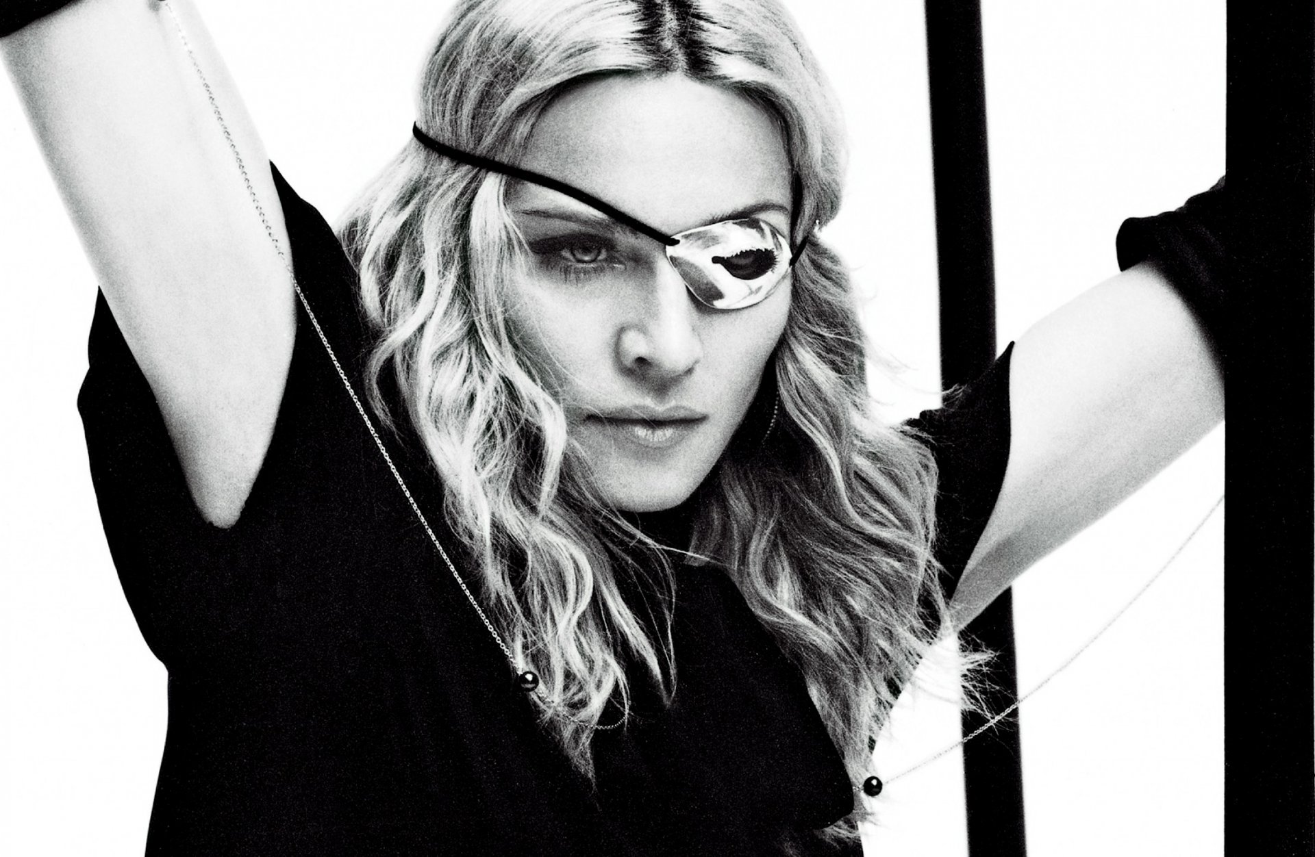 madonna black and white bandage