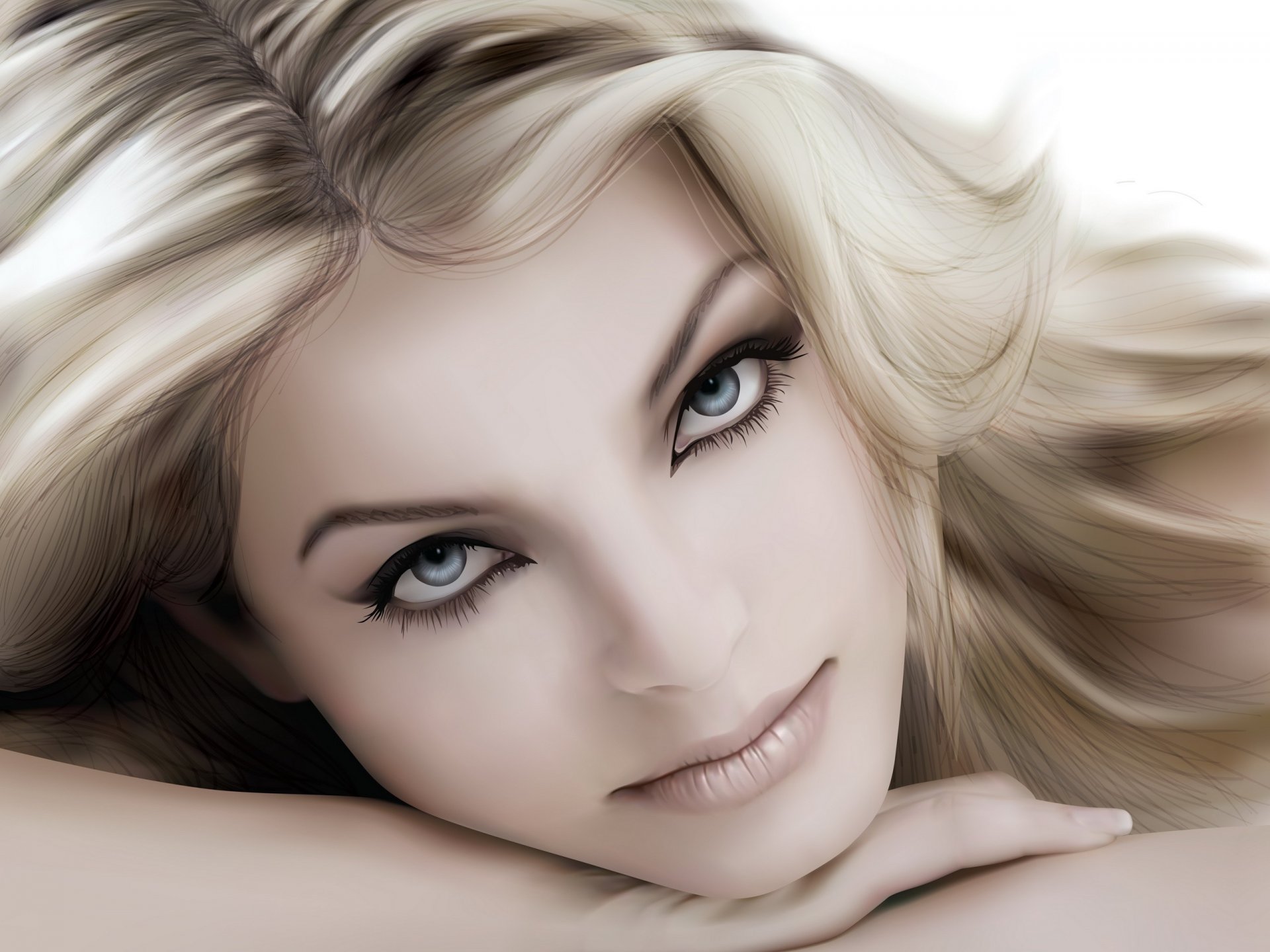 vector portrait blonde