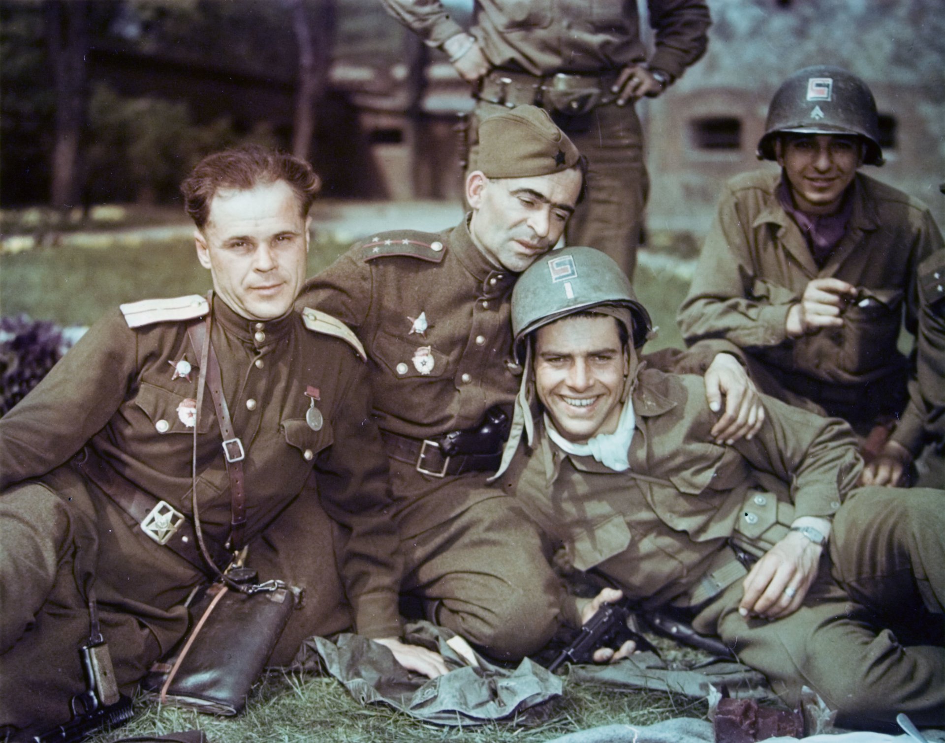 hombres soldados uniforme premios urss estados unidos