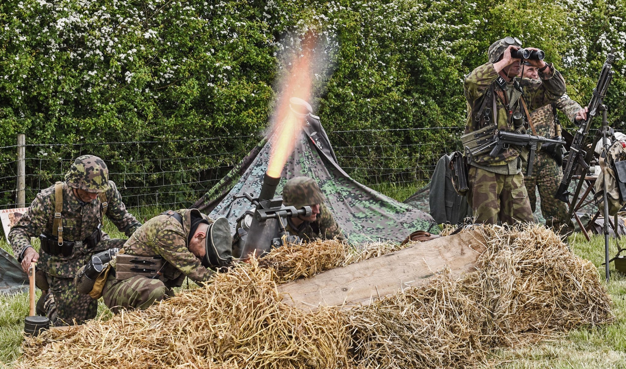 men the germans observations mortar fire flame war reconstruction