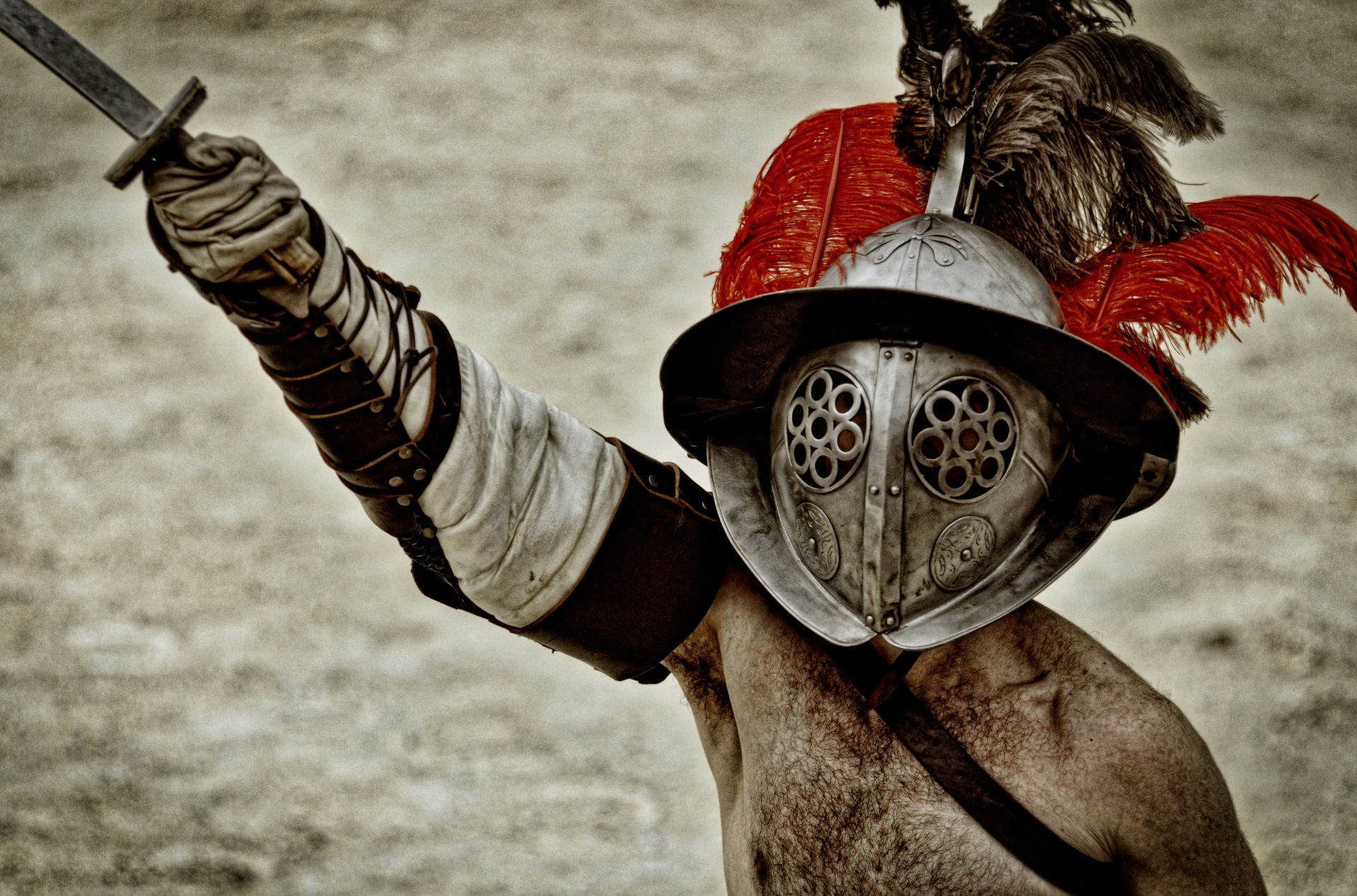 gladiator rüstung helm schwert gruß