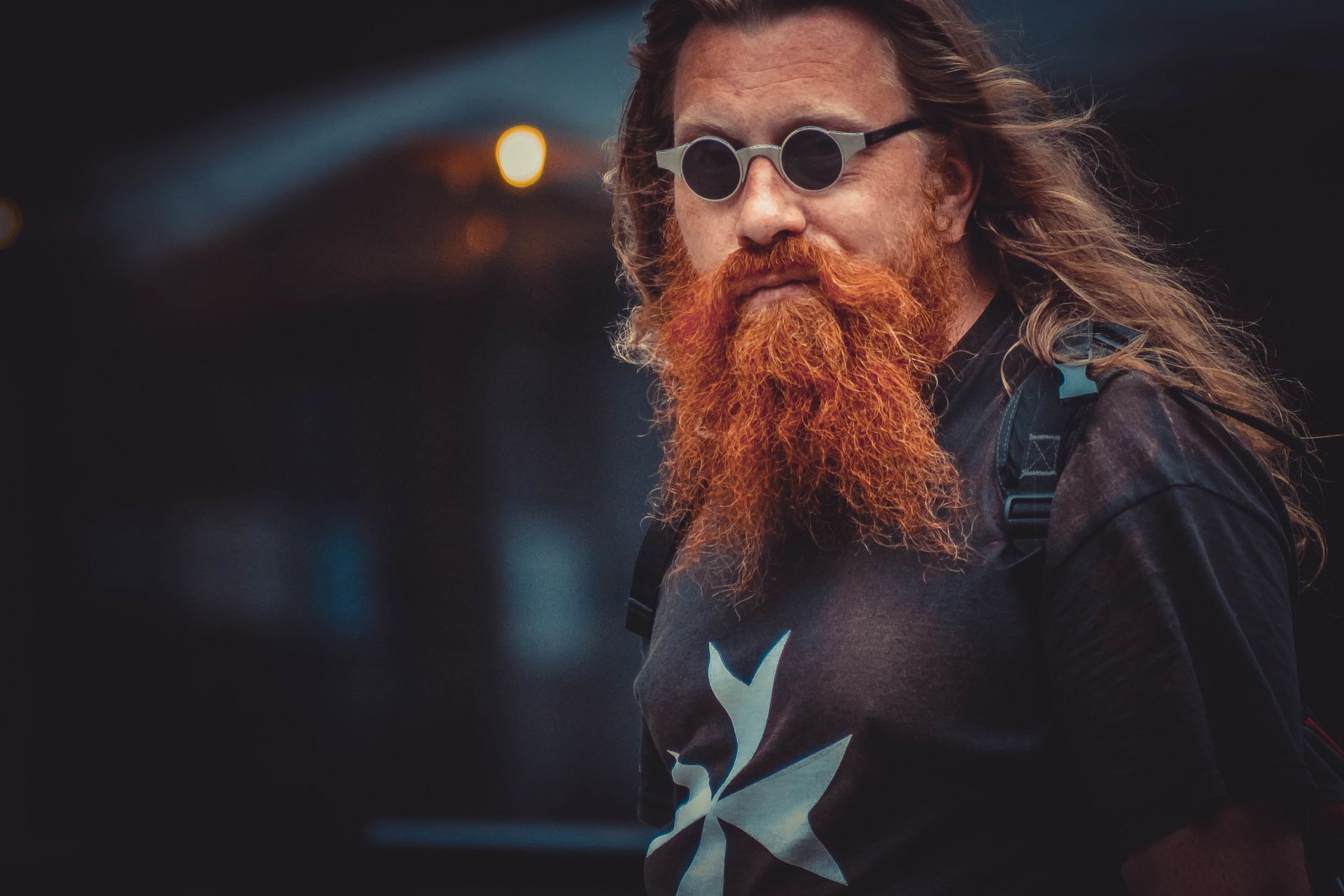 men beard sunglasses portrait